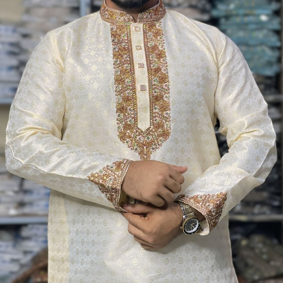 লাক্সারি কাতান পার্টি পাঞ্জাবি [কোড R-1